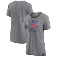 Detroit Pistons Women's Heritage Tri-Blend T-Shirt Heather Gray - NBA