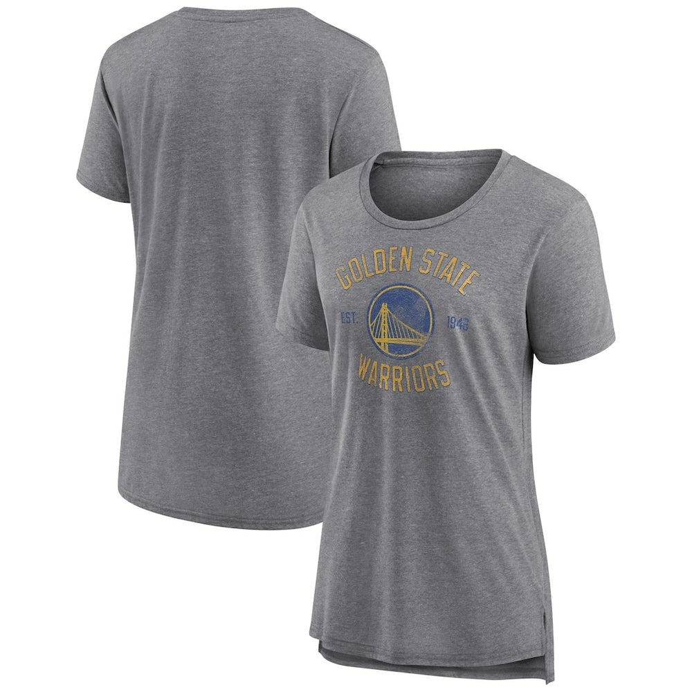 Golden State Warriors Women's Heritage Tri-Blend T-Shirt Heather Gray - NBA