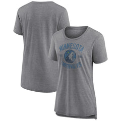 Minnesota Timberwolves Women's Heritage Tri-Blend T-Shirt Heather Gray - NBA