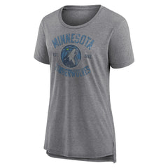 Minnesota Timberwolves Women's Heritage Tri-Blend T-Shirt Heather Gray - NBA