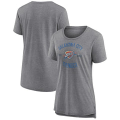 Oklahoma City Thunder Women's Heritage Tri-Blend T-Shirt Heather Gray - NBA