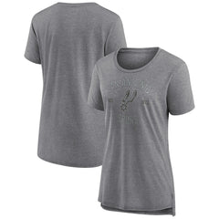 San Antonio Spurs Women's Heritage Tri-Blend T-Shirt Heather Gray - NBA
