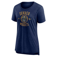 Denver Nuggets Women's Heritage Tri-Blend T-Shirt Heather Navy - NBA