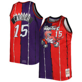 Vince Carter Toronto Raptors Big & Tall Hardwood Classics 1998/99 Split Swingman Jersey Purple/Red - NBA