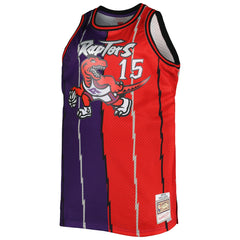 Vince Carter Toronto Raptors Big & Tall Hardwood Classics 1998/99 Split Swingman Jersey Purple/Red - NBA