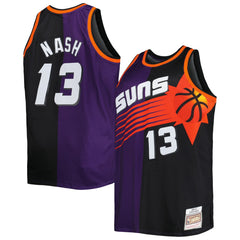Steve Nash Phoenix Suns Big & Tall Hardwood Classics 1996/97 Split Swingman Jersey Purple/Black - NBA