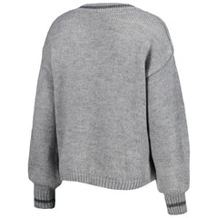 Philadelphia 76ers Lusso Women's Scarletts Lantern Sleeve Tri-Blend V-Neck Pullover Sweater Gray - NBA