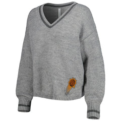Phoenix Suns Lusso Women's Scarletts Lantern Sleeve Tri-Blend V-Neck Pullover Sweater Gray - NBA