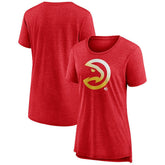 Atlanta Hawks Women's Gradient Logo Tri-Blend T-Shirt Heather Red - NBA