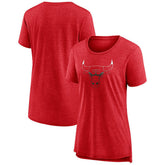 Chicago Bulls Women's Gradient Logo Tri-Blend T-Shirt Heather Red - NBA