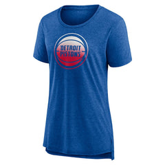 Detroit Pistons Women's Gradient Logo Tri-Blend T-Shirt Heather Blue - NBA