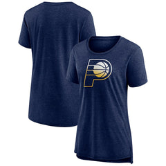 Indiana Pacers Women's Gradient Logo Tri-Blend T-Shirt Heather Navy - NBA