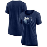 Memphis Grizzlies Women's Gradient Logo Tri-Blend T-Shirt Heather Navy - NBA