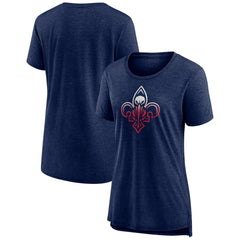 New Orleans Pelicans Women's Gradient Logo Tri-Blend T-Shirt Heather Navy - NBA