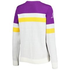 Los Angeles Lakers Lusso Women's Dominique Pullover Sweater Purple/Cream - NBA