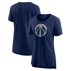 Washington Wizards Women's Distressed Logo Tri-Blend T-Shirt Heather Navy - NBA