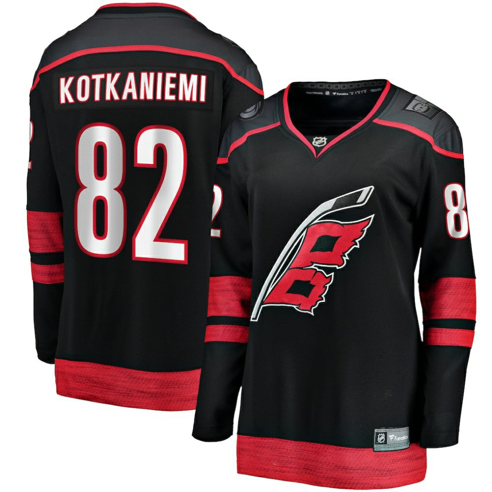 Jesperi Kotkaniemi Carolina Hurricanes Fanatics Women's Home Breakaway Player Jersey - Black - NHL