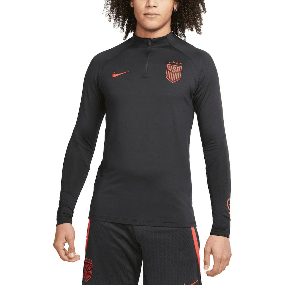 USWNT 2023 Strike Drill Performance Raglan Quarter-Zip Long Sleeve Top Black | Nike Sale