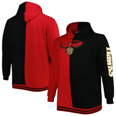 Atlanta Hawks Hardwood Classics Big & Tall Hardwood Classics Split Pullover Hoodie Red/Black - NBA