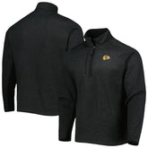 Chicago Blackhawks Antigua Course Quarter-Zip Jacket - Heathered Black - NHL