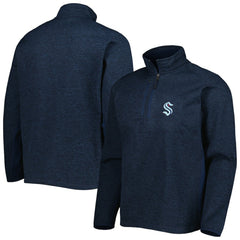 Seattle Kraken Antigua Course Quarter-Zip Jacket - Heathered Deep Sea Blue - NHL