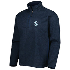 Seattle Kraken Antigua Course Quarter-Zip Jacket - Heathered Deep Sea Blue - NHL