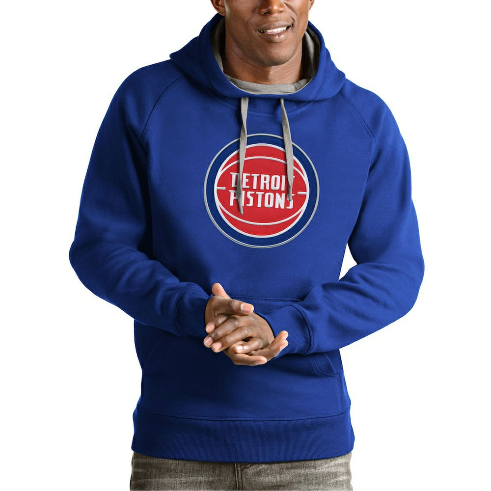 Detroit Pistons Antigua Team Logo Victory Pullover Hoodie Royal - NBA