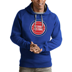 Detroit Pistons Antigua Team Logo Victory Pullover Hoodie Royal - NBA