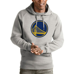 Golden State Warriors Antigua Team Logo Victory Pullover Hoodie Heather Gray - NBA