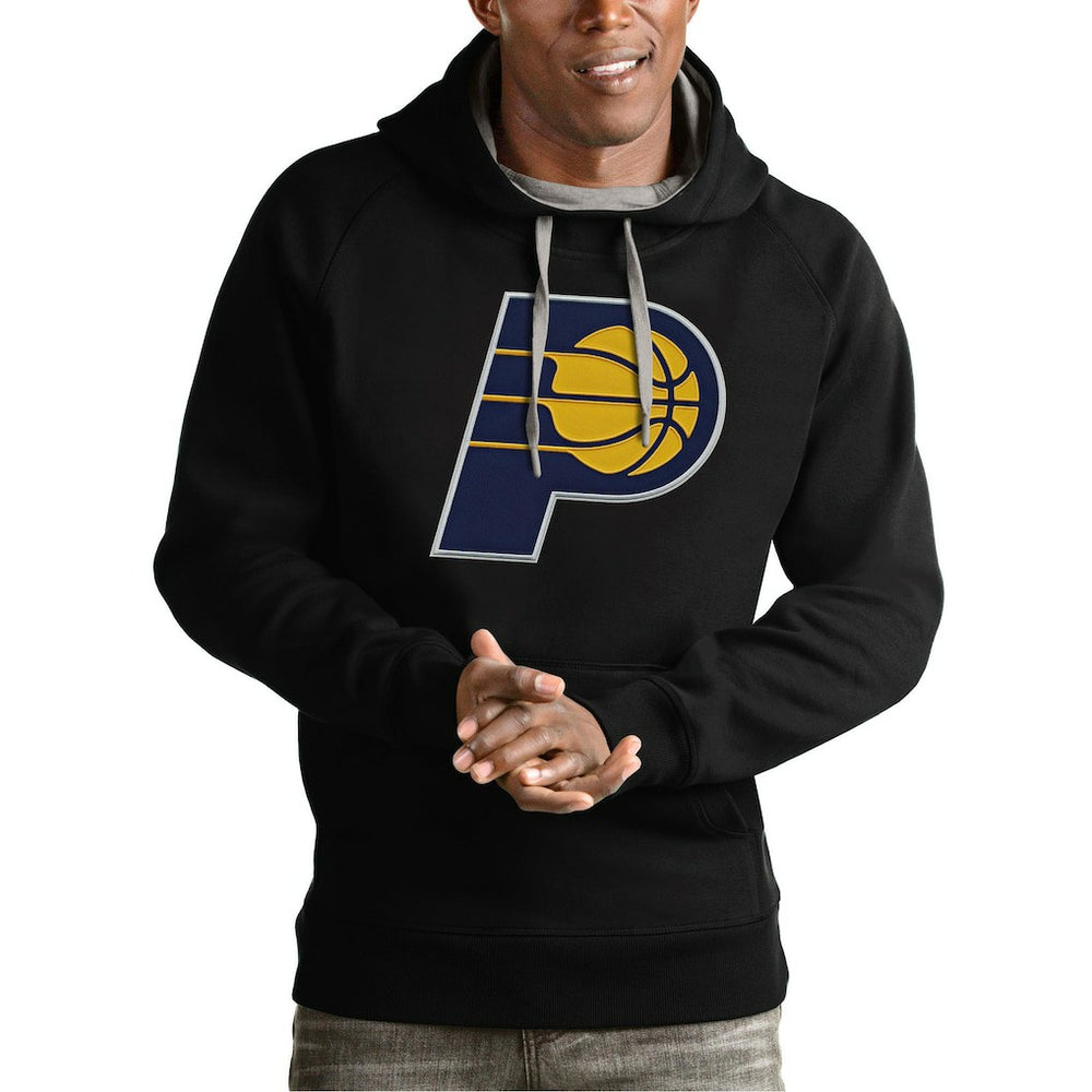 Indiana Pacers Antigua Team Logo Victory Pullover Hoodie Black - NBA