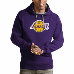 Los Angeles Lakers Antigua Team Logo Victory Pullover Hoodie Purple - NBA