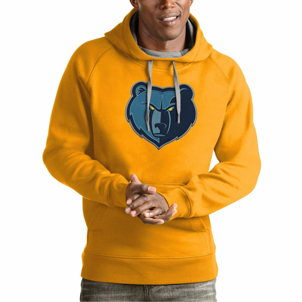 Memphis Grizzlies Antigua Team Logo Victory Pullover Hoodie Gold - NBA