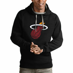 Miami Heat Antigua Team Logo Victory Pullover Hoodie Black - NBA