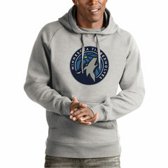 Minnesota Timberwolves Antigua Team Logo Victory Pullover Hoodie Heather Gray - NBA