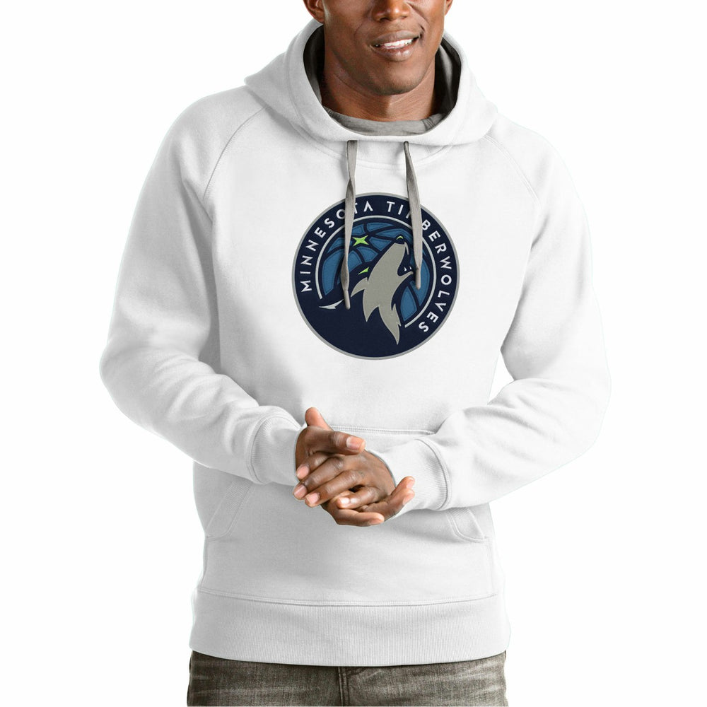 Minnesota Timberwolves Antigua Team Logo Victory Pullover Hoodie White - NBA