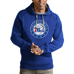 Philadelphia 76ers Antigua Team Logo Victory Pullover Hoodie Royal - NBA