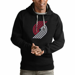 Portland Trail Blazers Antigua Team Logo Victory Pullover Hoodie Black - NBA