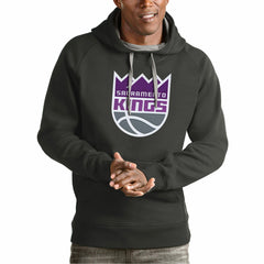 Sacramento Kings Antigua Team Logo Victory Pullover Hoodie Charcoal - NBA