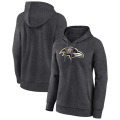 Baltimore Ravens Women's Primary Logo Pullover Hoodie Charcoal | NFL