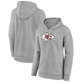 Kansas City Chiefs Women's Primary Logo Pullover Hoodie Gray | NFL