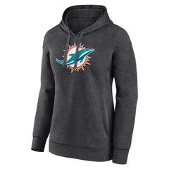 Miami Dolphins Women's Primary Logo Pullover Hoodie Charcoal | NFL