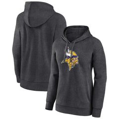 Minnesota Vikings Women's Primary Logo Pullover Hoodie Charcoal | NFL