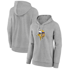Minnesota Vikings Women's Primary Logo Pullover Hoodie Gray | NFL
