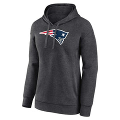 New England Patriots Women's Primary Logo Pullover Hoodie Charcoal | NFL