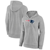New England Patriots Women's Primary Logo Pullover Hoodie Gray | NFL
