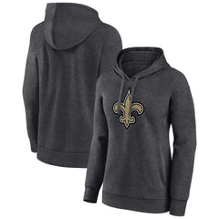 New Orleans Saints Women's Primary Logo Pullover Hoodie Charcoal | NFL