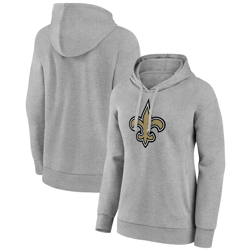 New Orleans Saints Women's Primary Logo Pullover Hoodie Gray | NFL
