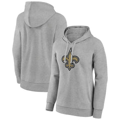 New Orleans Saints Women's Primary Logo Pullover Hoodie Gray | NFL