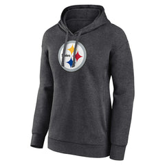 Pittsburgh Steelers Women's Primary Logo Pullover Hoodie Charcoal | NFL