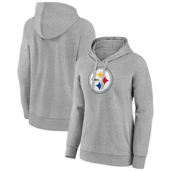 Pittsburgh Steelers Women's Primary Logo Pullover Hoodie Gray | NFL